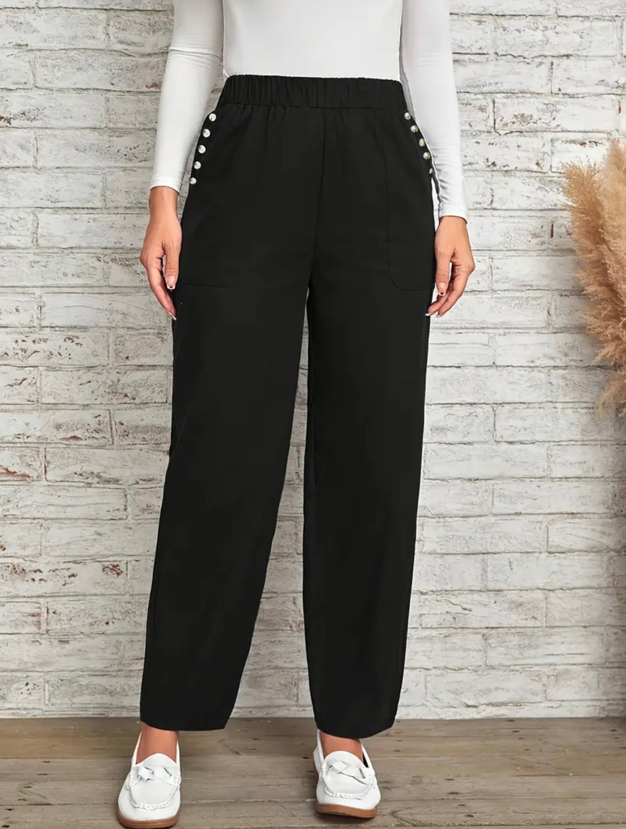 Limited Edition Wide-Leg Comfort Pants – Black
