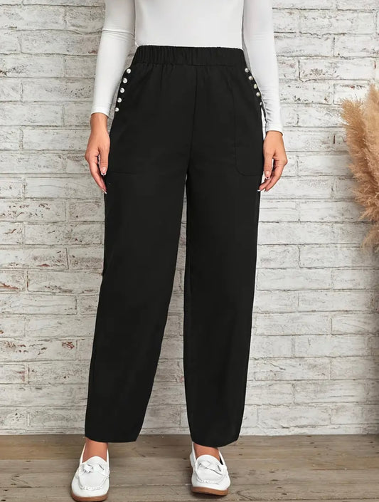 Limited Edition Wide-Leg Comfort Pants – Black