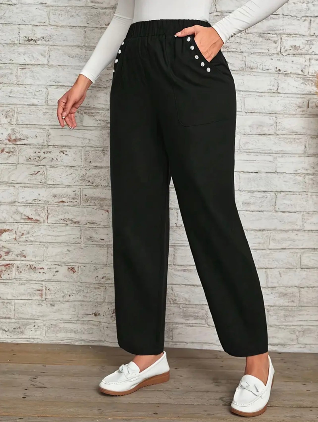 Limited Edition Wide-Leg Comfort Pants – Black