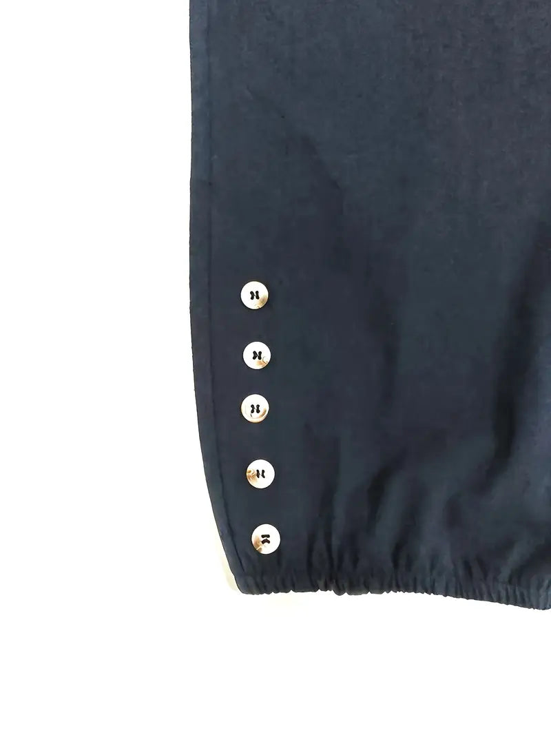 Navy Blue Cotton-Linen Tapered Pants – Effortless Comfort & Style